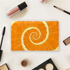 Spiral Citrus Orange Droste  Cosmetic Bag (Medium) from ArtsNow.com Back