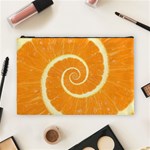 Spiral Citrus Orange Droste  Cosmetic Bag (Large)