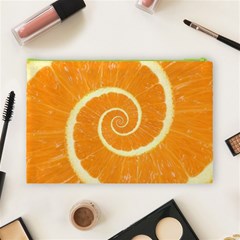 Spiral Citrus Orange Droste  Cosmetic Bag (Large) from ArtsNow.com Back