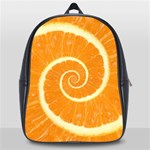 Spiral Citrus Orange Droste  School Bag (Large)