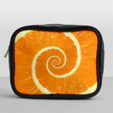 Spiral Citrus Orange Droste  Mini Toiletries Bag (One Side) from ArtsNow.com Front