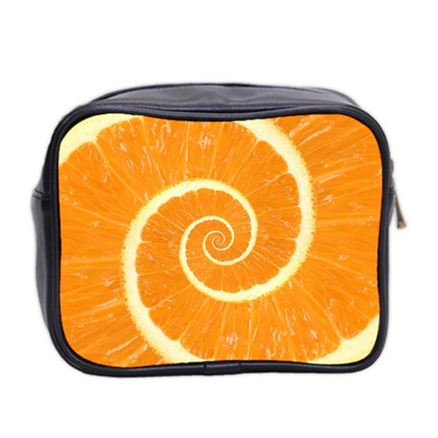 Spiral Citrus Orange Droste  Mini Toiletries Bag (Two Sides) from ArtsNow.com Back