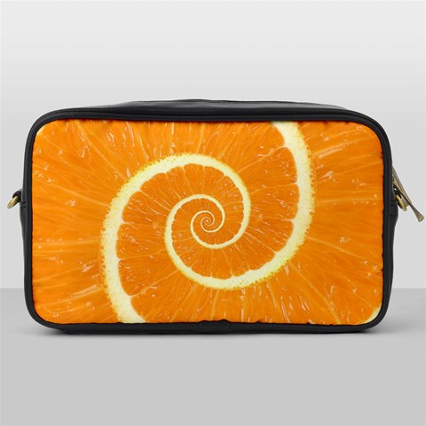 Spiral Citrus Orange Droste  Toiletries Bag (One Side) from ArtsNow.com Front