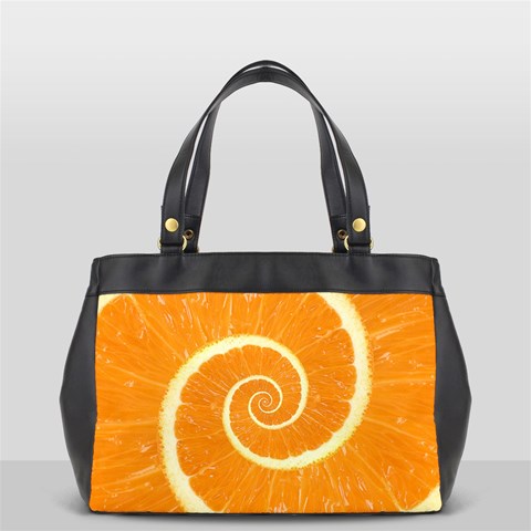 Spiral Citrus Orange Droste  Oversize Office Handbag from ArtsNow.com Front