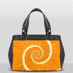 Spiral Citrus Orange Droste  Oversize Office Handbag (2 Sides) from ArtsNow.com Front