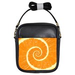 Spiral Citrus Orange Droste  Girls Sling Bag