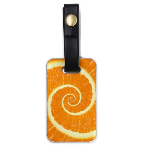 Spiral Citrus Orange Droste  Luggage Tag (one side) from ArtsNow.com Front