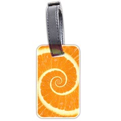 Spiral Citrus Orange Droste  Luggage Tag (two sides) from ArtsNow.com Front