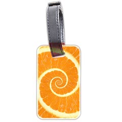 Spiral Citrus Orange Droste  Luggage Tag (two sides) from ArtsNow.com Back