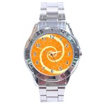 Spiral Citrus Orange Droste  Stainless Steel Analogue Watch