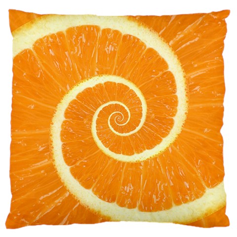 Spiral Citrus Orange Droste  Large Cushion Case (One Side) from ArtsNow.com Front