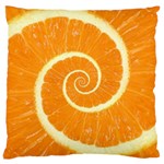 Spiral Citrus Orange Droste  Large Cushion Case (One Side)