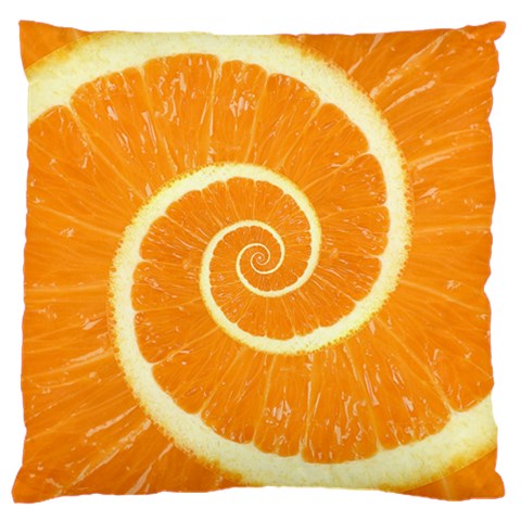 Spiral Citrus Orange Droste  Large Cushion Case (Two Sides) from ArtsNow.com Front