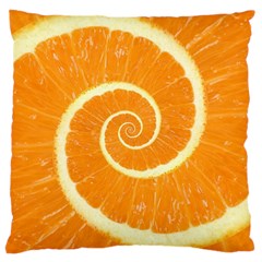 Spiral Citrus Orange Droste  Large Cushion Case (Two Sides) from ArtsNow.com Front