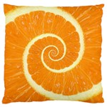 Spiral Citrus Orange Droste  Large Cushion Case (Two Sides)