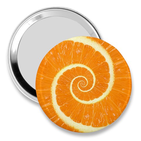 Spiral Citrus Orange Droste  3  Handbag Mirror from ArtsNow.com Front