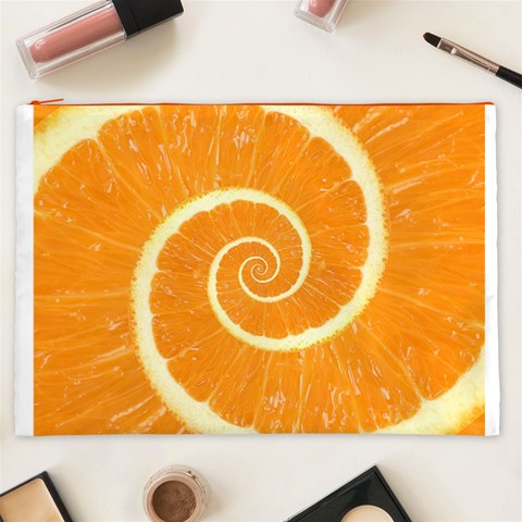 Spiral Citrus Orange Droste  Cosmetic Bag (XXL) from ArtsNow.com Front