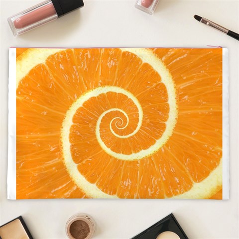 Spiral Citrus Orange Droste  Cosmetic Bag (XXL) from ArtsNow.com Back