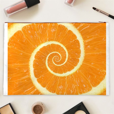 Spiral Citrus Orange Droste  Cosmetic Bag (XXL) from ArtsNow.com Back