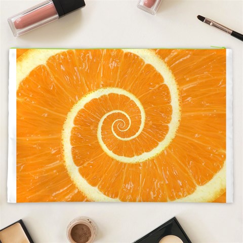 Spiral Citrus Orange Droste  Cosmetic Bag (XXL) from ArtsNow.com Back