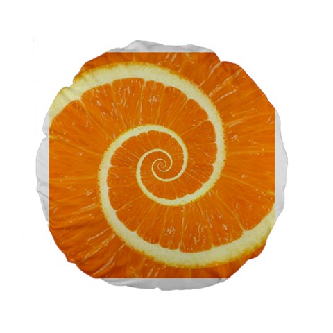 Spiral Citrus Orange Droste  Standard 15  Premium Round Cushion  from ArtsNow.com Front