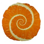 Spiral Citrus Orange Droste  Large 18  Premium Round Cushion 