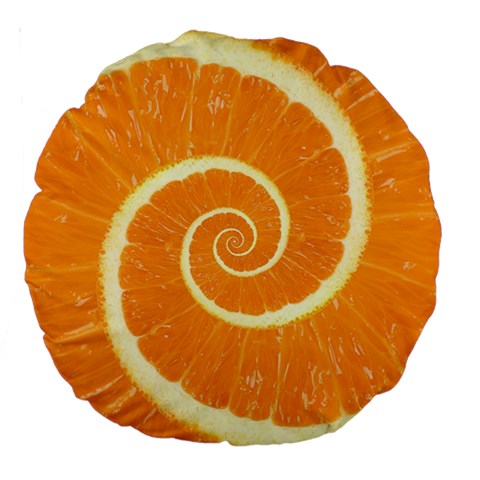 Spiral Citrus Orange Droste  Large 18  Premium Round Cushion  from ArtsNow.com Back