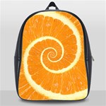 Spiral Citrus Orange Droste  School Bag (XL)