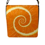 Spiral Citrus Orange Droste  Flap Closure Messenger Bag (L)