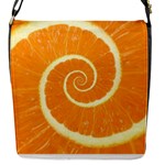 Spiral Citrus Orange Droste  Flap Closure Messenger Bag (S)