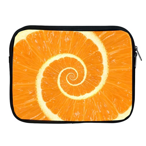 Spiral Citrus Orange Droste  Apple iPad 2/3/4 Zipper Case from ArtsNow.com Front