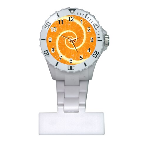 Spiral Citrus Orange Droste  Plastic Nurses Watch from ArtsNow.com Front