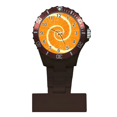 Spiral Citrus Orange Droste  Plastic Nurses Watch from ArtsNow.com Front