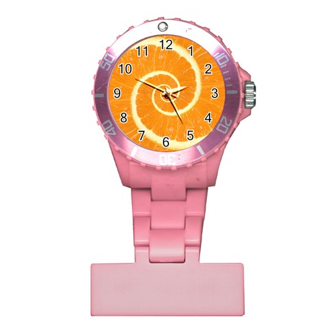 Spiral Citrus Orange Droste  Plastic Nurses Watch from ArtsNow.com Front