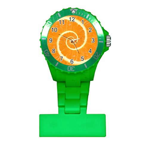 Spiral Citrus Orange Droste  Plastic Nurses Watch from ArtsNow.com Front