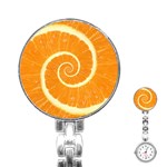 Spiral Citrus Orange Droste  Stainless Steel Nurses Watch