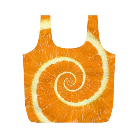 Spiral Citrus Orange Droste  Full Print Recycle Bag (M) from ArtsNow.com Front