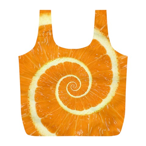 Spiral Citrus Orange Droste  Full Print Recycle Bag (L) from ArtsNow.com Front