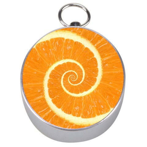 Spiral Citrus Orange Droste  Silver Compass from ArtsNow.com Front