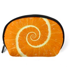 Spiral Citrus Orange Droste  Accessory Pouch (Large) from ArtsNow.com Back