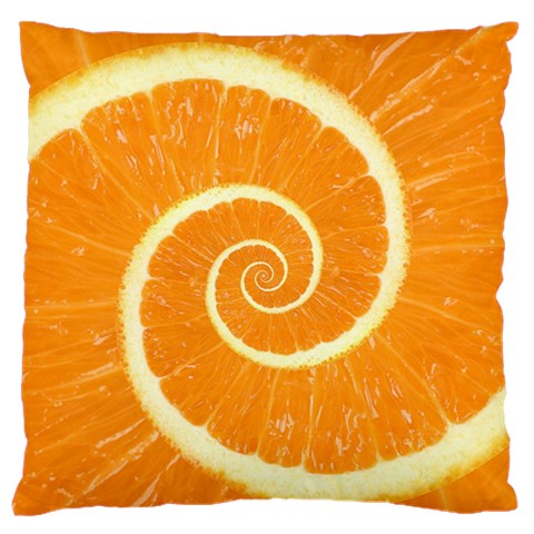 Spiral Citrus Orange Droste  Large Flano Cushion Case (One Side) from ArtsNow.com Front