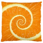 Spiral Citrus Orange Droste  Large Flano Cushion Case (One Side)