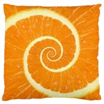 Spiral Citrus Orange Droste  Large Flano Cushion Case (Two Sides)