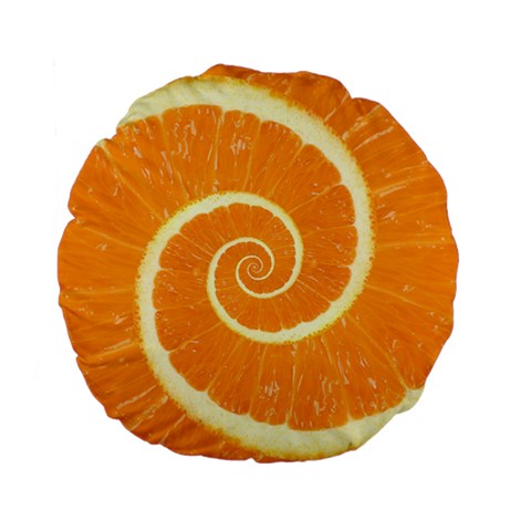 Spiral Citrus Orange Droste  Standard 15  Premium Flano Round Cushion  from ArtsNow.com Front