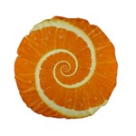 Spiral Citrus Orange Droste  Standard 15  Premium Flano Round Cushion 