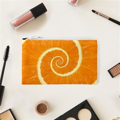 Spiral Citrus Orange Droste  Cosmetic Bag (XS) from ArtsNow.com Front