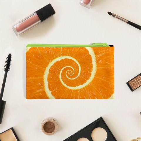 Spiral Citrus Orange Droste  Cosmetic Bag (XS) from ArtsNow.com Back