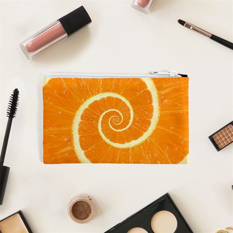 Spiral Citrus Orange Droste  Cosmetic Bag (XS) from ArtsNow.com Back