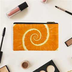 Spiral Citrus Orange Droste  Cosmetic Bag (XS) from ArtsNow.com Back