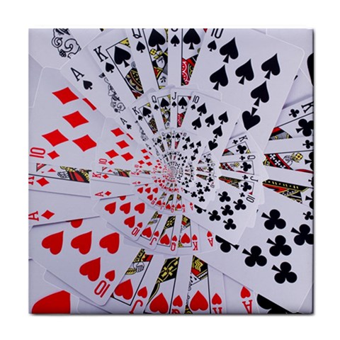 Poker Royal Flush All Suits Droste Spiral Tile Coaster from ArtsNow.com Front